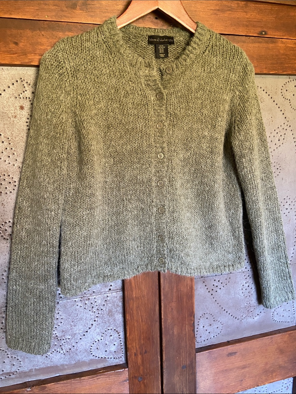 House of Harlow 1960 Green Cardigan Button Down Sweater Size XS Can Fit S/M